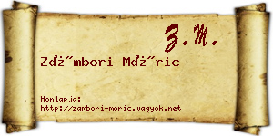 Zámbori Móric névjegykártya